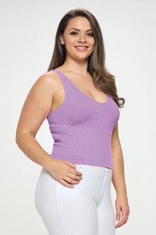 Women's Seamless Reversible Stonewashed Ribbed Tank style 2