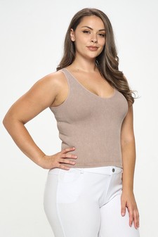 Women's Seamless Reversible Stonewashed Ribbed Tank style 2