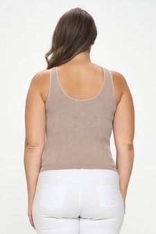 Women's Seamless Reversible Stonewashed Ribbed Tank style 3