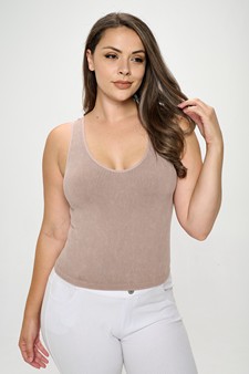 Women's Seamless Reversible Stonewashed Ribbed Tank style 4