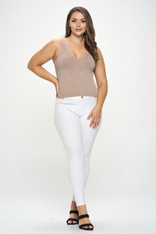 Women's Seamless Reversible Stonewashed Ribbed Tank style 5