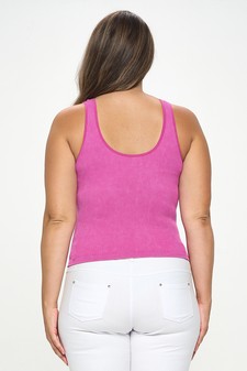 Women's Seamless Reversible Stonewashed Ribbed Tank style 3