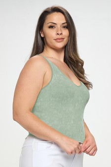 Women's Seamless Reversible Stonewashed Ribbed Tank style 2