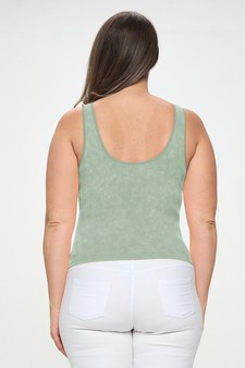 Women's Seamless Reversible Stonewashed Ribbed Tank style 3