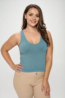 Women's Seamless Reversible Stonewashed Ribbed Tank style 4