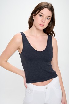 Women's Seamless Reversible Stonewashed Ribbed Tank style 4