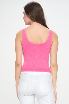 Women's Seamless Reversible Stonewashed Ribbed Tank style 3