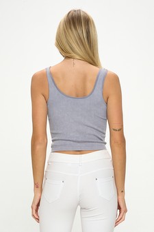 Women's Seamless Reversible Stonewashed Ribbed Tank style 3