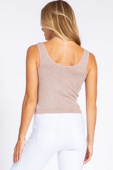 Women's Seamless Reversible Stonewashed Ribbed Tank style 3