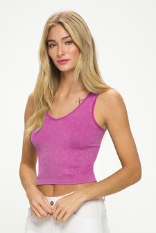 Women's Seamless Reversible Stonewashed Ribbed Tank style 2