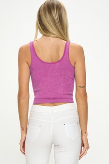 Women's Seamless Reversible Stonewashed Ribbed Tank style 3