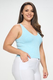 Women's Seamless Reversible Stonewashed Ribbed Tank style 2