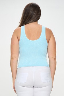 Women's Seamless Reversible Stonewashed Ribbed Tank style 3