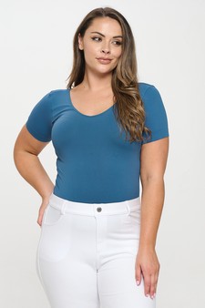 Women’s Seamless Reversible V-Neck Short Sleeve Top style 4