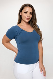 Women’s Seamless Reversible V-Neck Short Sleeve Top