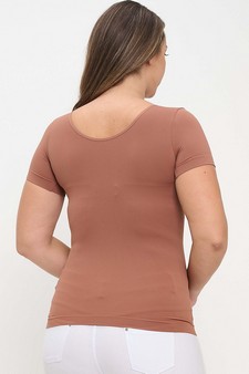 Women’s Seamless Reversible V-Neck Short Sleeve Top style 2