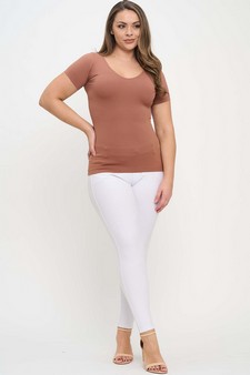 Women’s Seamless Reversible V-Neck Short Sleeve Top style 5