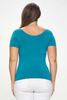 Women’s Seamless Reversible V-Neck Short Sleeve Top style 3