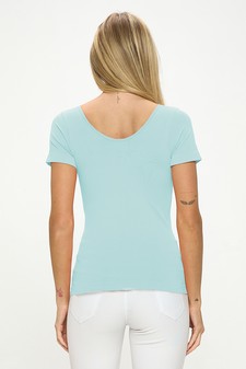 Women’s Seamless Reversible V-Neck Short Sleeve Top style 3