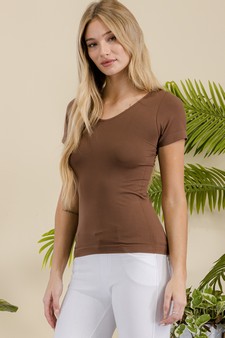ETA 10/31/23 - Women’s Seamless Reversible V-Neck Short Sleeve Top
