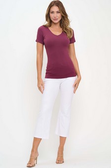 Women’s Seamless Reversible V-Neck Short Sleeve Top style 5