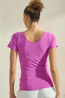 Women’s Seamless Reversible V-Neck Short Sleeve Top style 2