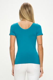 Women’s Seamless Reversible V-Neck Short Sleeve Top style 3