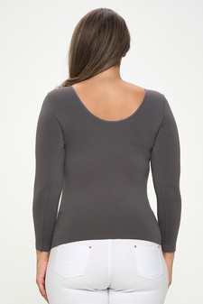 Women’s Seamless Reversible V-Neck Long Sleeve Top (New Version) style 3