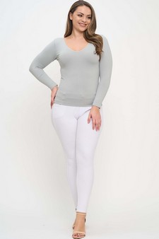 Women’s Seamless Reversible V-Neck Long Sleeve Top (New Version) style 5