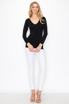 Women’s Seamless Reversible V-Neck Long Sleeve Top (New Version) style 4