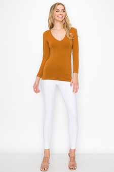 Women’s Seamless Reversible V-Neck Long Sleeve Top (New Version) style 4