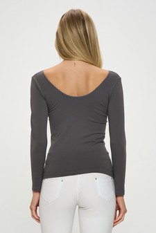 Women’s Seamless Reversible V-Neck Long Sleeve Top (New Version) style 3