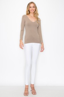 Women’s Seamless Reversible V-Neck Long Sleeve Top (New Version) style 4