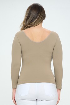 Women’s Seamless Reversible V-Neck Long Sleeve Top (New Version) style 3