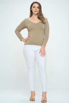 Women’s Seamless Reversible V-Neck Long Sleeve Top (New Version) style 5