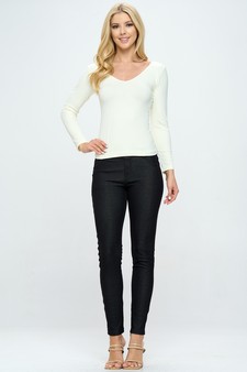 Women’s Seamless Reversible V-Neck Long Sleeve Top style 4