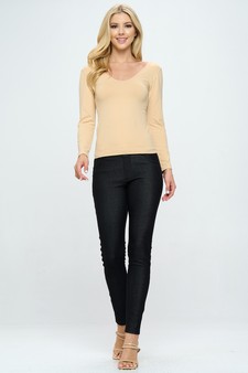 Women’s Seamless Reversible V-Neck Long Sleeve Top style 4