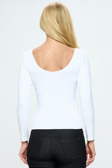 Women’s Seamless Reversible V-Neck Long Sleeve Top style 3