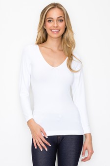 Women’s Seamless Reversible V-Neck Long Sleeve Top (New Version)