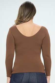 Women’s Seamless Reversible V-Neck Long Sleeve Top (New Version) style 3