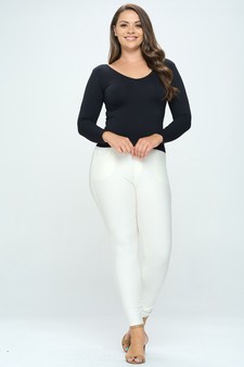 Women’s Seamless Reversible V-Neck Long Sleeve Top style 5