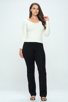 Women’s Seamless Reversible V-Neck Long Sleeve Top style 5