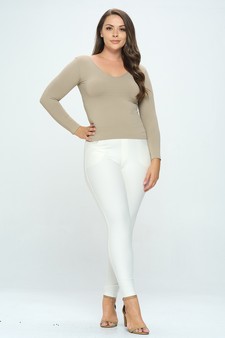 Women’s Seamless Reversible V-Neck Long Sleeve Top style 5