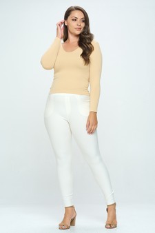 Women’s Seamless Reversible V-Neck Long Sleeve Top style 5