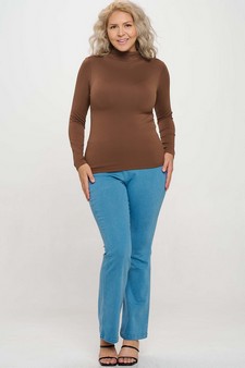 Women’s Bare Essential Seamless Mock Neck Long Sleeve Top style 5