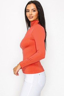 Women’s Bare Essential Seamless Mock Neck Long Sleeve Top style 2