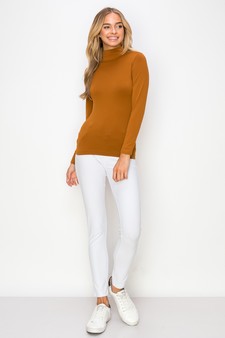 Women’s Bare Essential Seamless Mock Neck Long Sleeve Top style 4