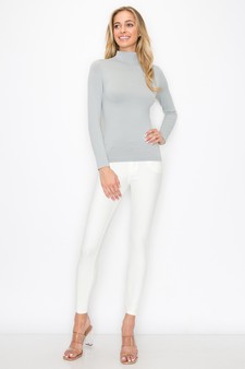 Women’s Bare Essential Seamless Mock Neck Long Sleeve Top style 4