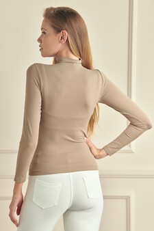 Women’s Bare Essential Seamless Mock Neck Long Sleeve Top style 3