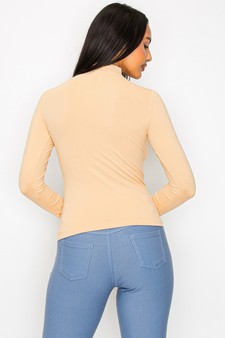 Women’s Bare Essential Seamless Mock Neck Long Sleeve Top style 3